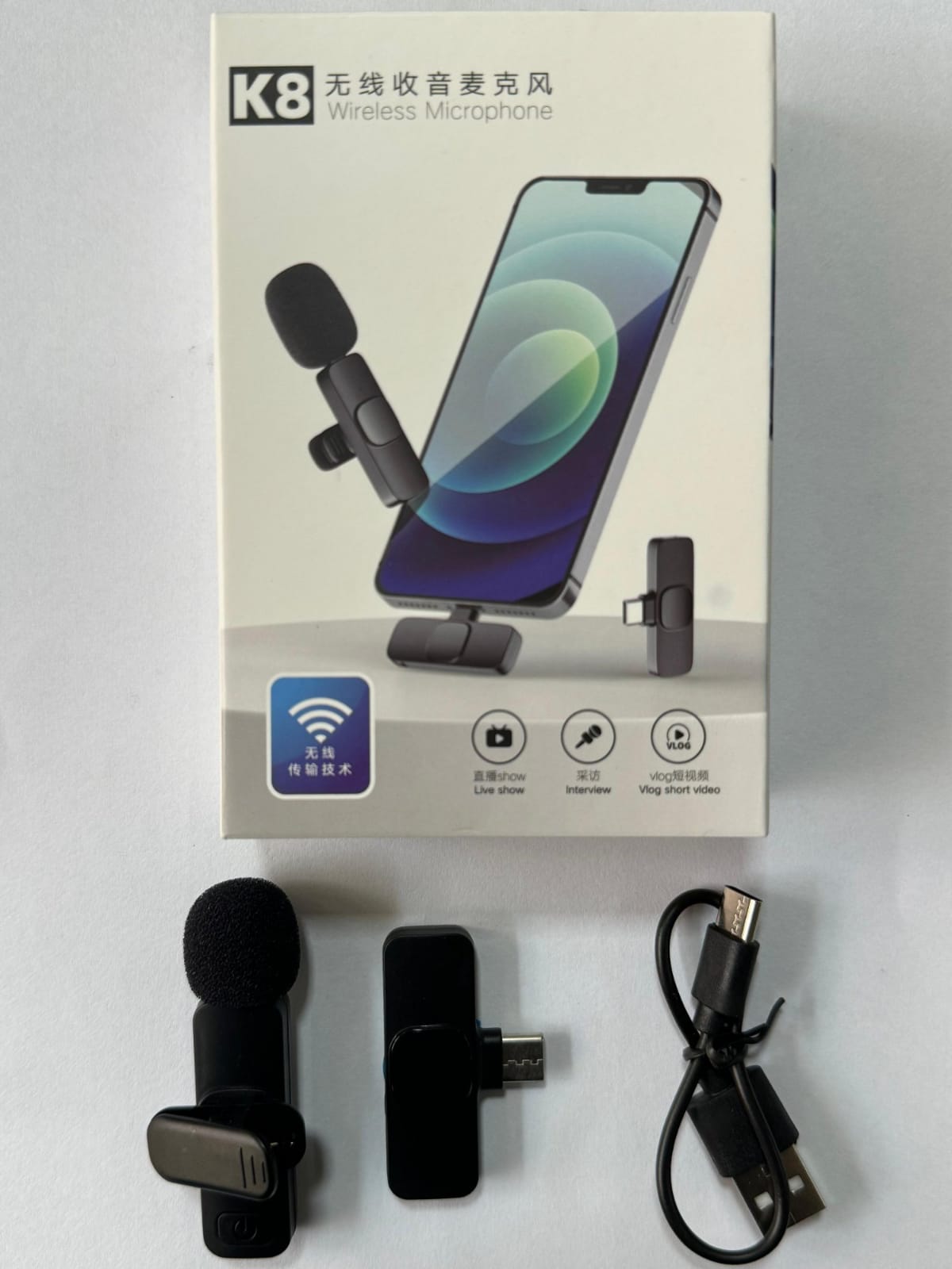 K8 Wireless Mic – Crystal Clear Sound & Plug & Play 🎤